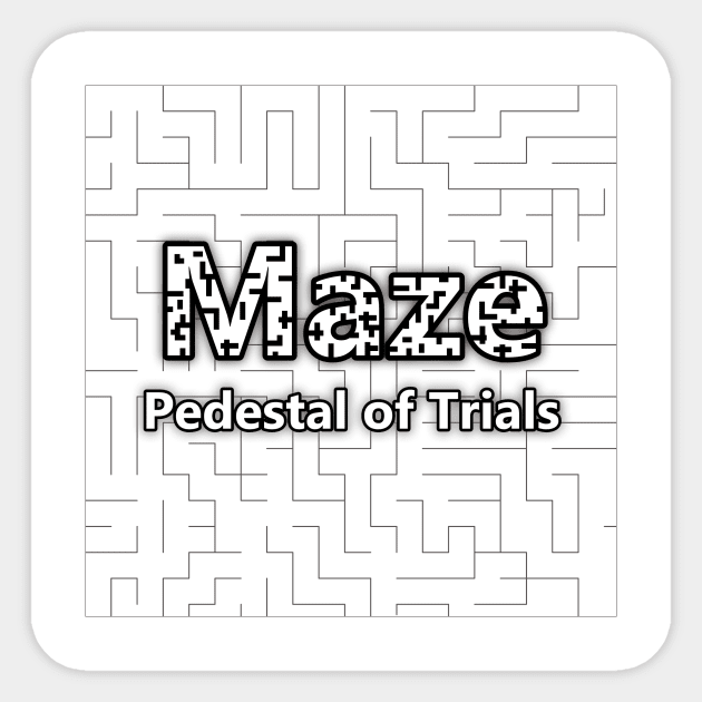 Maze: Pedestal of Trials Logo Tee Sticker by TreeFallStudios